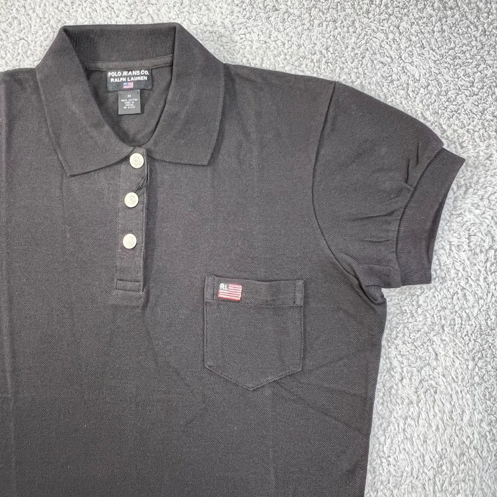 Polo Jeans Co Polo Shirt with Pocket American Flag Y2K‎ Women's M VTG NWT